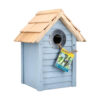 Vrolijk vogelhuisje strandhuis blauw