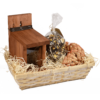 Cadeaupakket eekhoorns met eekhoornvoederhuisje en eekhoornvoer in cadeaumand