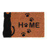 Fußmatte Silhouette Katze mit Text 'home'.