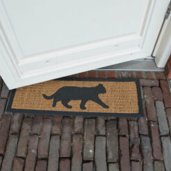 Deurmat met opdruk van een kat