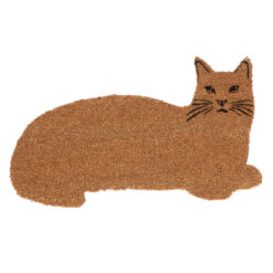 Kokos deurmat in de vorm van een kat.