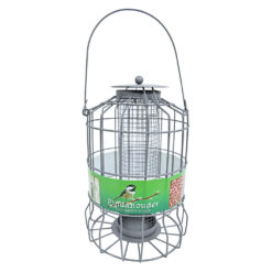 Pindafeeder voor kleine vogels grijs.