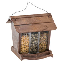 Lebensmittelsilo mit Holzaufdruck aus recyceltem Kunststoff.
