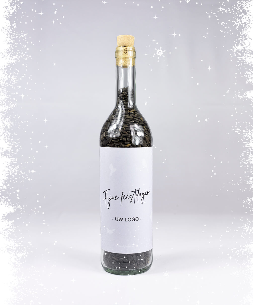 Weinflasche Happy Holidays mit Ihrem eigenen Logo.