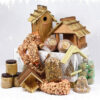Kerspakket XL voor natuur vogels met vogelhuisje en vogelvoer.