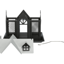 Schwarzes Mehrkammern-Vogelfutterhaus Villa mit abnehmbarem Dach