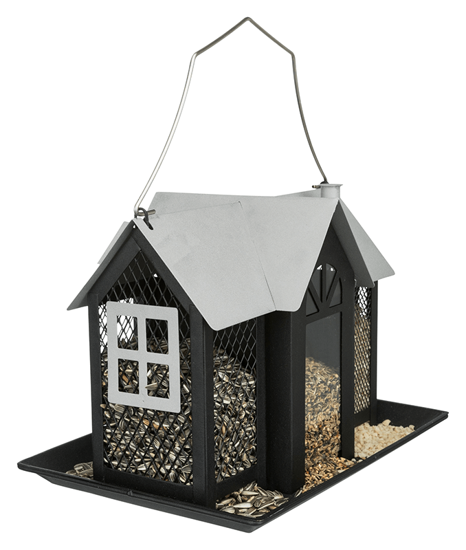 Schwarzes Futtersilo Villa für verschiedene Arten von Vogelfutter