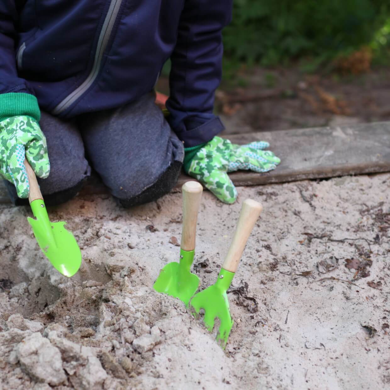 Tuingereedschap set kind - groen - Afbeelding 2