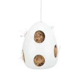 Hangend huisje voor nestmateriaal voor vogels.