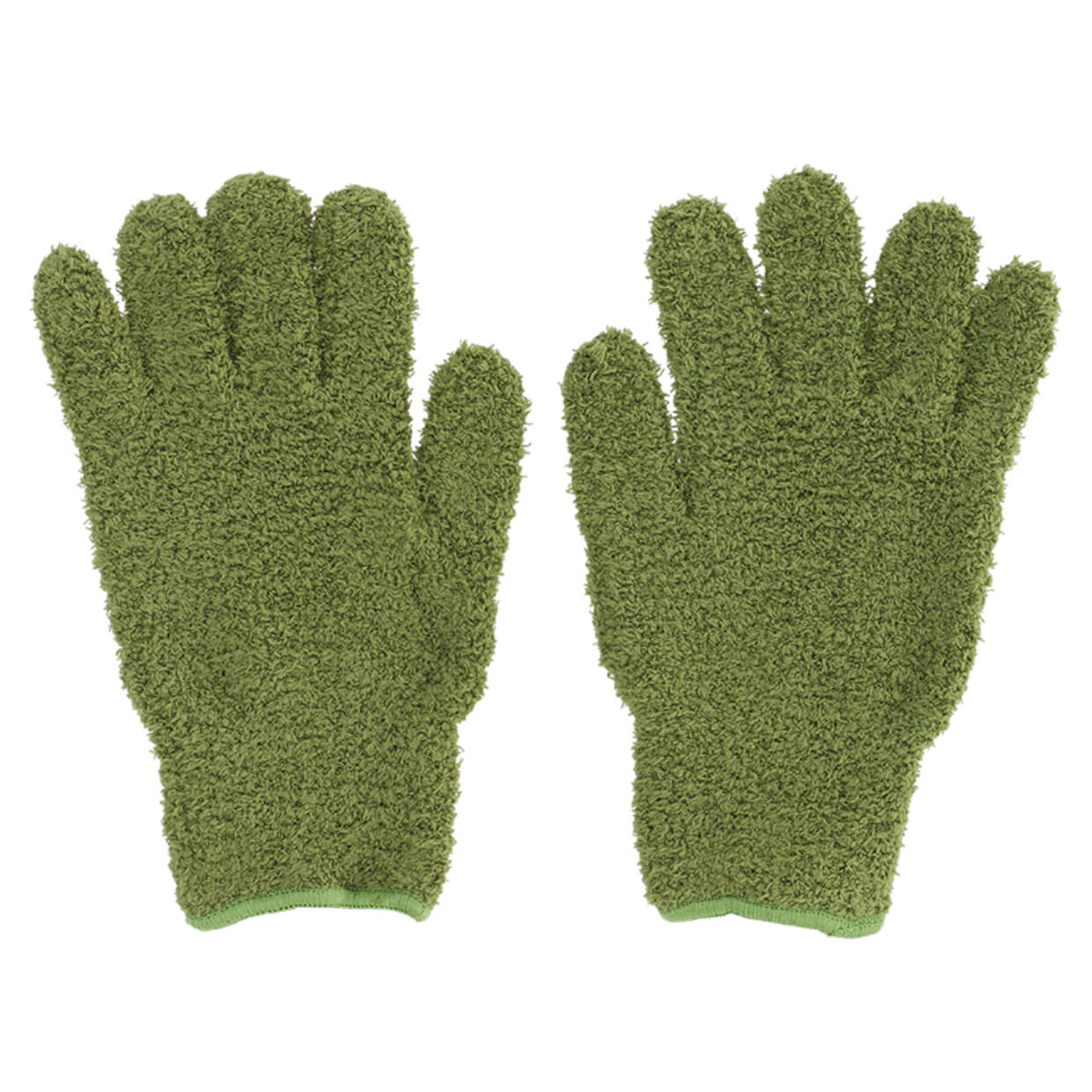 Weicher Handschuh zum Abstauben von Zimmerpflanzen.
