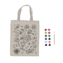 DIY tas beschilderen vlinders en bloemen