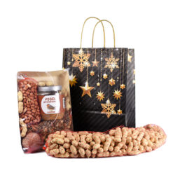 Vogelvoer cadeau in zwarte giftbag.