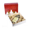 Weihnachtsgeschenk Vogelfutter mit Fettkugeln und Fettkugelhalter.