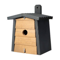 Modern zwart / bruin vogelhuisje