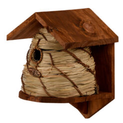 Vogelhuisje in de vorm van een wespennest.