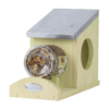 Eekhoorn pindakaas in voederhuisje voor eekhoorns.