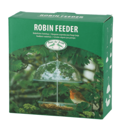 Rundes Futterhaus für Rotkehlchen.