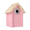 Fröhliches rosa Vogelhaus.
