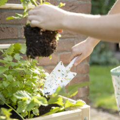 Schepje voor de tuin met print.