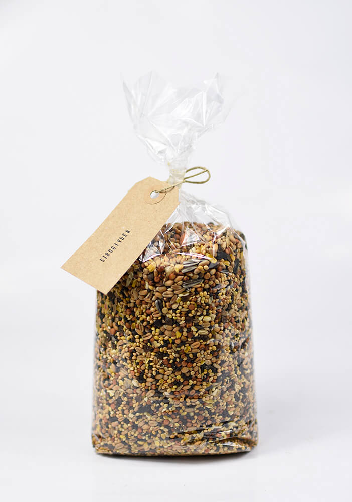 Strooivoer cadeau in cadeauverpakking.
