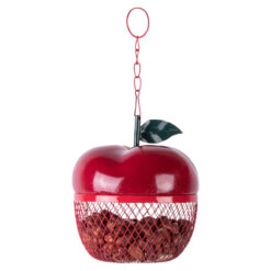 Pindafeeder in de vorm van een appel.