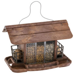 Breed voederhuisje voor vogels voor verschillende soorten vogelvoer.