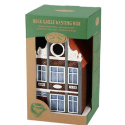 Lustiges Vogelhaus als Geschenk in einer Schachtel.