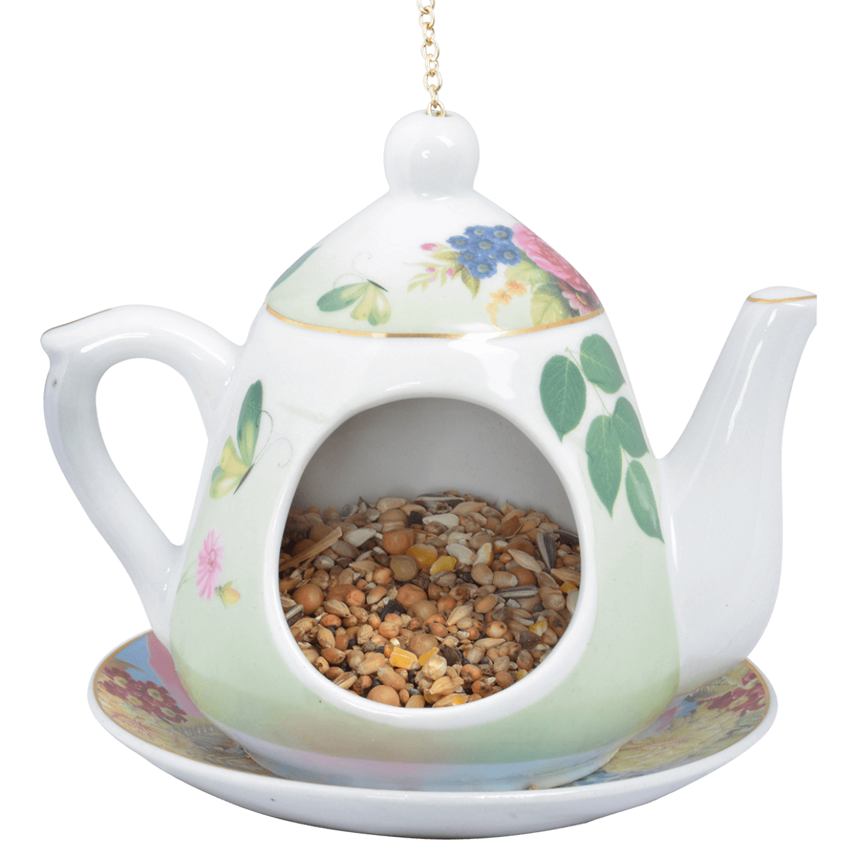 Teekanne Nistkasten mit Blumendruck (kopie) – Bild 3
