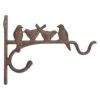 Gietijzeren muurhaak hanging basket met vogels