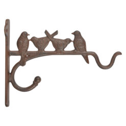Gietijzeren muurhaak hanging basket met vogels