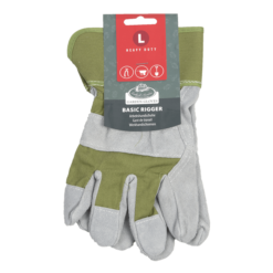 Leder Gartenhandschuhe / Arbeitshandschuhe grün.