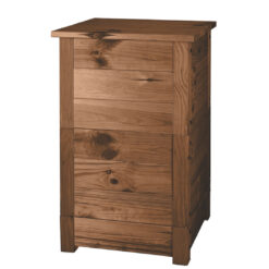 Bruine wormenbak van hout.