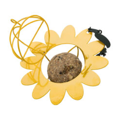 Fettkugelhalter in Form einer Sonnenblume für Gartenvögel.