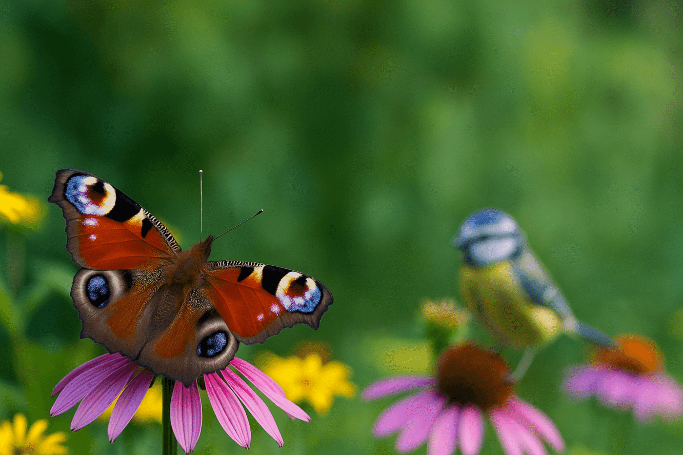 vogel en vlinder vriendelijke tuin