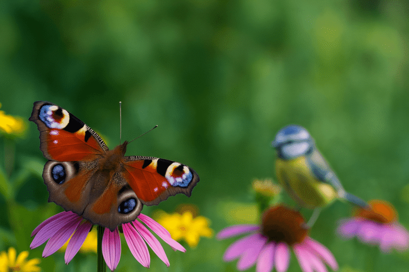 vogel en vlinder vriendelijke tuin